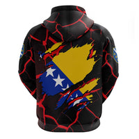 Bosnia and Herzegovina Flag Hoodie with Dragon Shape - Fusion of National Pride & Sports Spirit