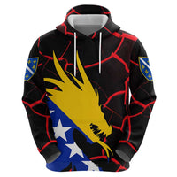 Bosnia and Herzegovina Flag Hoodie with Dragon Shape - Fusion of National Pride & Sports Spirit