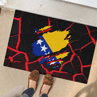 Bosnia and Herzegovina Flag Rubber Doormat with Dragon Shape - Fusion of National Pride & Sports Spirit