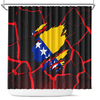 Bosnia and Herzegovina Flag Shower Curtain with Dragon Shape - Fusion of National Pride & Sports Spirit