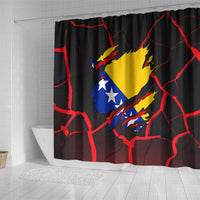 Bosnia and Herzegovina Flag Shower Curtain with Dragon Shape - Fusion of National Pride & Sports Spirit