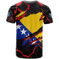 Bosnia and Herzegovina Flag T Shirt with Dragon Shape - Fusion of National Pride & Sports Spirit