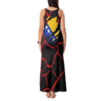 Bosnia and Herzegovina Flag Tank Maxi Dress with Dragon Shape - Fusion of National Pride & Sports Spirit