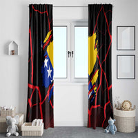 Bosnia and Herzegovina Flag Window Curtain with Dragon Shape - Fusion of National Pride & Sports Spirit