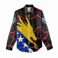 Bosnia and Herzegovina Flag Women Casual Shirt with Dragon Shape - Fusion of National Pride & Sports Spirit
