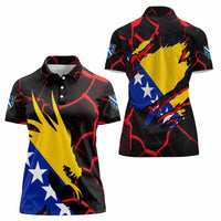 Bosnia and Herzegovina Flag Women Polo Shirt with Dragon Shape - Fusion of National Pride & Sports Spirit