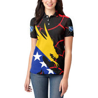 Bosnia and Herzegovina Flag Women Polo Shirt with Dragon Shape - Fusion of National Pride & Sports Spirit