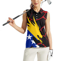 Bosnia and Herzegovina Flag Women Sleeveless Polo Shirt with Dragon Shape - Fusion of National Pride & Sports Spirit