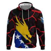 Bosnia and Herzegovina Flag Zip Hoodie with Dragon Shape - Fusion of National Pride & Sports Spirit
