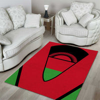 Malawi Flag Area Rug Colors Blended with National Emblem - Symbolic Design