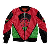 Malawi Flag Bomber Jacket Colors Blended with National Emblem - Symbolic Design
