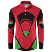 Malawi Flag Button Sweatshirt Colors Blended with National Emblem - Symbolic Design