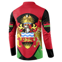 Malawi Flag Button Sweatshirt Colors Blended with National Emblem - Symbolic Design