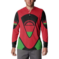 Malawi Flag Button Sweatshirt Colors Blended with National Emblem - Symbolic Design