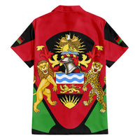 Malawi Flag Family Matching Short Sleeve Bodycon Dress and Hawaiian Shirt Colors Blended with National Emblem - Symbolic Design