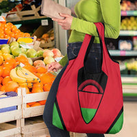 Malawi Flag Grocery Bag Colors Blended with National Emblem - Symbolic Design