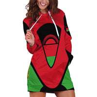 Malawi Flag Hoodie Dress Colors Blended with National Emblem - Symbolic Design