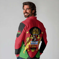 Malawi Flag Long Sleeve Polo Shirt Colors Blended with National Emblem - Symbolic Design