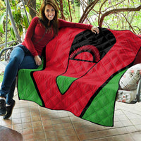 Malawi Flag Quilt Colors Blended with National Emblem - Symbolic Design