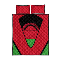 Malawi Flag Quilt Bed Set Colors Blended with National Emblem - Symbolic Design
