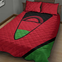 Malawi Flag Quilt Bed Set Colors Blended with National Emblem - Symbolic Design