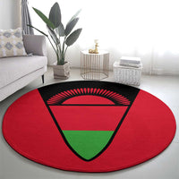 Malawi Flag Round Carpet Colors Blended with National Emblem - Symbolic Design