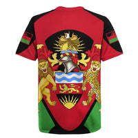 Malawi Flag Rugby Jersey Colors Blended with National Emblem - Symbolic Design