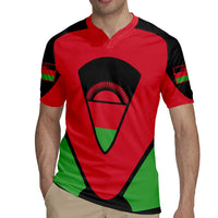 Malawi Flag Rugby Jersey Colors Blended with National Emblem - Symbolic Design
