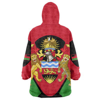 Malawi Flag Wearable Blanket Hoodie Colors Blended with National Emblem - Symbolic Design