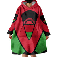 Malawi Flag Wearable Blanket Hoodie Colors Blended with National Emblem - Symbolic Design
