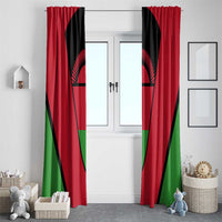 Malawi Flag Window Curtain Colors Blended with National Emblem - Symbolic Design