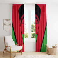 Malawi Flag Window Curtain Colors Blended with National Emblem - Symbolic Design