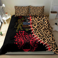 Malawi Bedding Set Coat of Arms & Leopard Print - Unique Motif Fusion