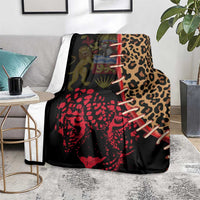 Malawi Blanket Coat of Arms & Leopard Print - Unique Motif Fusion