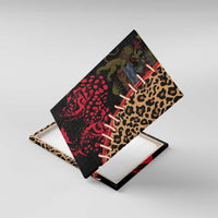 Malawi Canvas Wall Art Coat of Arms & Leopard Print - Unique Motif Fusion