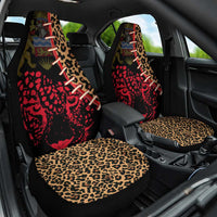 Malawi Car Seat Cover Coat of Arms & Leopard Print - Unique Motif Fusion