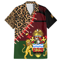 Malawi Family Matching Long Sleeve Bodycon Dress and Hawaiian Shirt Coat of Arms & Leopard Print - Unique Motif Fusion