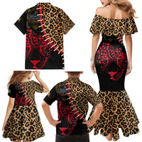 Malawi Family Matching Mermaid Dress and Hawaiian Shirt Coat of Arms & Leopard Print - Unique Motif Fusion