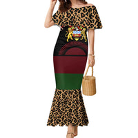 Malawi Family Matching Mermaid Dress and Hawaiian Shirt Coat of Arms & Leopard Print - Unique Motif Fusion