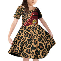 Malawi Family Matching Off Shoulder Short Dress and Hawaiian Shirt Coat of Arms & Leopard Print - Unique Motif Fusion