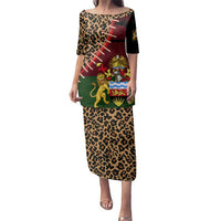 Malawi Family Matching Puletasi and Hawaiian Shirt Coat of Arms & Leopard Print - Unique Motif Fusion