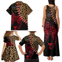 Malawi Family Matching Tank Maxi Dress and Hawaiian Shirt Coat of Arms & Leopard Print - Unique Motif Fusion