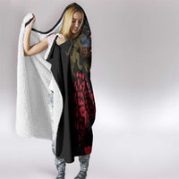 Malawi Hooded Blanket Coat of Arms & Leopard Print - Unique Motif Fusion