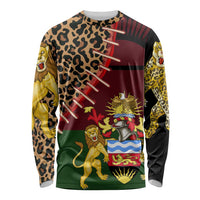 Malawi Long Sleeve Shirt Coat of Arms & Leopard Print - Unique Motif Fusion