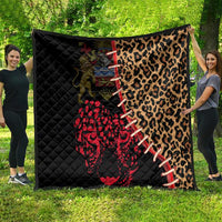 Malawi Quilt Coat of Arms & Leopard Print - Unique Motif Fusion