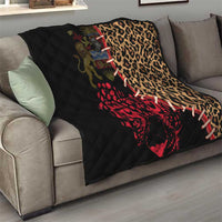 Malawi Quilt Coat of Arms & Leopard Print - Unique Motif Fusion