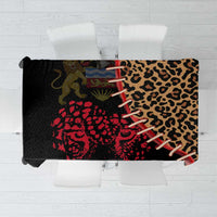 Malawi Tablecloth Coat of Arms & Leopard Print - Unique Motif Fusion