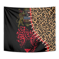 Malawi Tapestry Coat of Arms & Leopard Print - Unique Motif Fusion