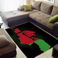 Malawi Map Shaped Lion Area Rug Unique Country and Wildlife Fusion Design