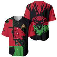 Malawi Map Shaped Lion Baseball Jersey Unique Country and Wildlife Fusion Design